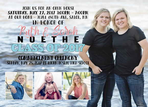 One sided photo style invite